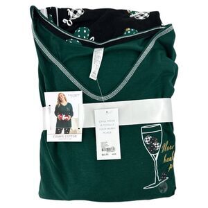 Holiday pajamas 18/20 wine glass baubles New years christmas Cacique NEW womans